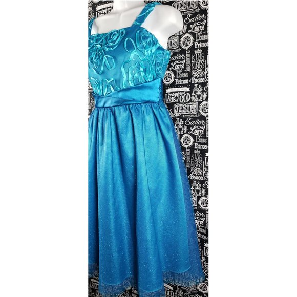Rare Editions Blue Dress Size 16 - Picture 6 of 14